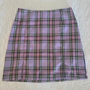 SHEIN Plaid Purple Skirt
